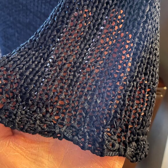 Sag Harbor Single Button Front Cardigan - Large Navy Blue - Picture 3 of 6